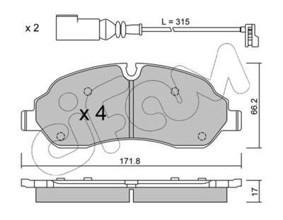 Brake Pad Set, disc brake CIFAM 822-1032-0