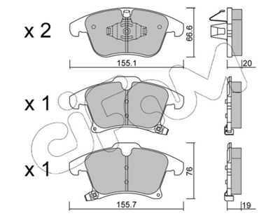 Brake Pad Set, disc brake CIFAM 822-1039-0