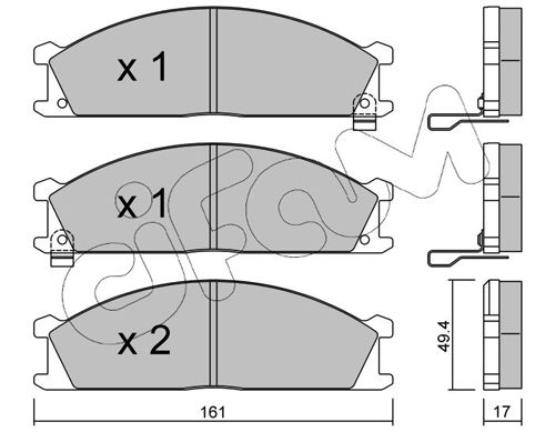 CIFAM 822-107-1 Brake Pad Set, disc brake