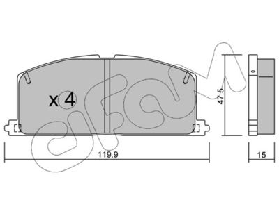 Brake Pad Set, disc brake CIFAM 822-108-0