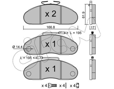 Brake Pad Set, disc brake CIFAM 822-111-0