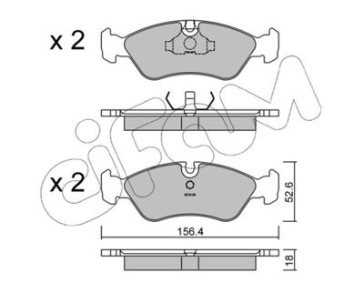 Brake Pad Set, disc brake CIFAM 822-117-0
