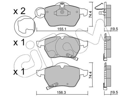 Brake Pad Set, disc brake CIFAM 822-118-2