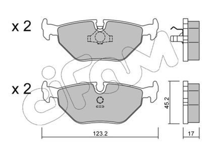 Brake Pad Set, disc brake CIFAM 822-125-0