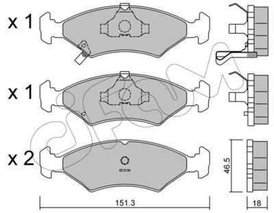 Brake Pad Set, disc brake CIFAM 822-127-0