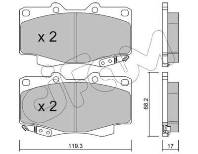 Brake Pad Set, disc brake CIFAM 822-129-1