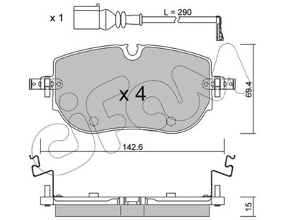 Brake Pad Set, disc brake CIFAM 822-1319-0