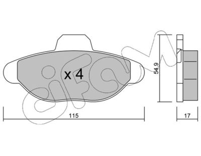 Brake Pad Set, disc brake CIFAM 822-137-0