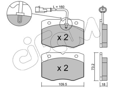 Brake Pad Set, disc brake CIFAM 822-139-1