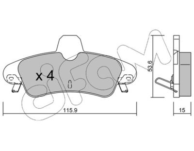 Brake Pad Set, disc brake CIFAM 822-143-1