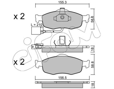 Brake Pad Set, disc brake CIFAM 822-146-1