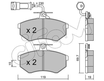 Brake Pad Set, disc brake CIFAM 822-148-1