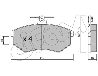 Brake Pad Set, disc brake CIFAM 822-148-2