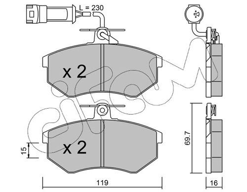 CIFAM 822-148-3 Brake Pad Set, disc brake