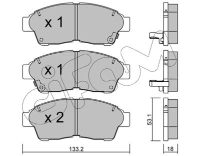 Brake Pad Set, disc brake CIFAM 822-149-0