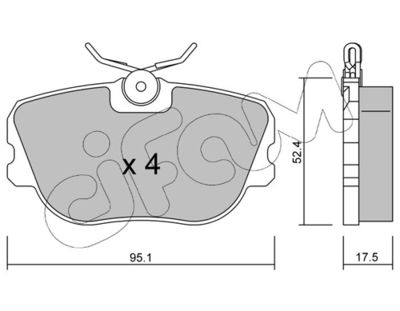 Brake Pad Set, disc brake CIFAM 822-150-0