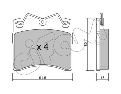 Brake Pad Set, disc brake CIFAM 822-163-0