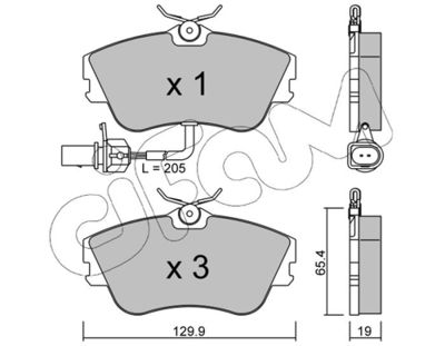 Brake Pad Set, disc brake CIFAM 822-164-1