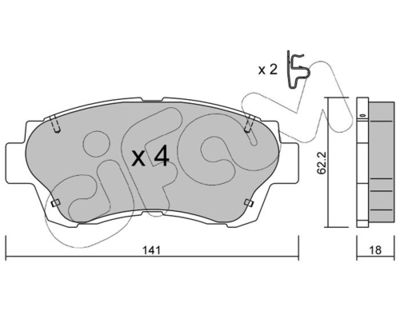 Brake Pad Set, disc brake CIFAM 822-167-0