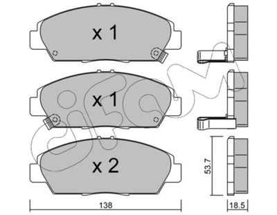 Brake Pad Set, disc brake CIFAM 822-172-0