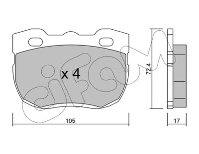 Brake Pad Set, disc brake CIFAM 822-177-1