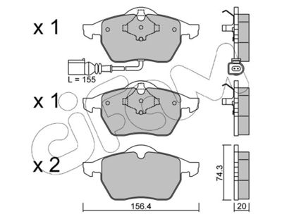 Brake Pad Set, disc brake CIFAM 822-181-4