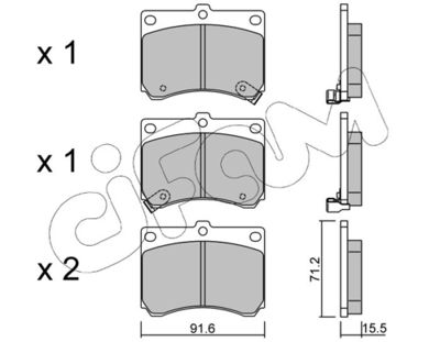 Brake Pad Set, disc brake CIFAM 822-197-0