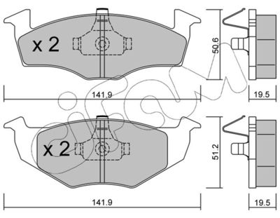 Brake Pad Set, disc brake CIFAM 822-206-1