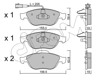 Brake Pad Set, disc brake CIFAM 822-220-1