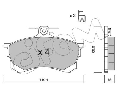 Brake Pad Set, disc brake CIFAM 822-250-0