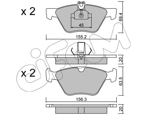 CIFAM 822-252-0 Brake Pad Set, disc brake