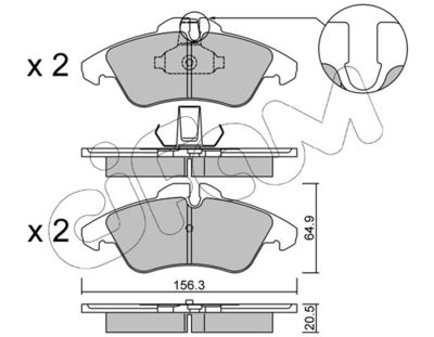 Brake Pad Set, disc brake CIFAM 822-256-1