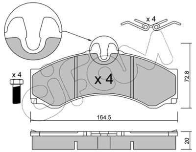 Brake Pad Set, disc brake CIFAM 822-262-1