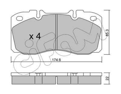 Brake Pad Set, disc brake CIFAM 822-268-0