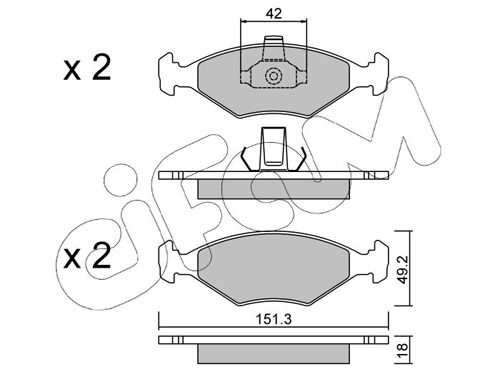 CIFAM 822-273-2 Brake Pad Set, disc brake