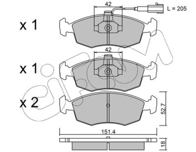 Brake Pad Set, disc brake CIFAM 822-274-0