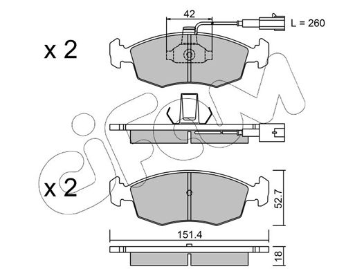 CIFAM 822-274-1 Brake Pad Set, disc brake