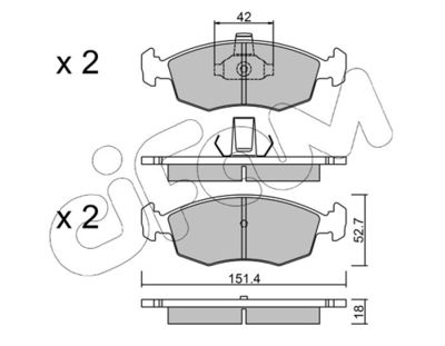 Brake Pad Set, disc brake CIFAM 822-274-3