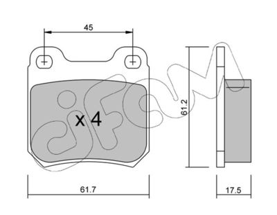 Brake Pad Set, disc brake CIFAM 822-275-1