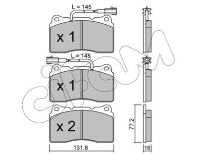 Brake Pad Set, disc brake CIFAM 822-288-0