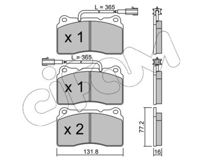 Brake Pad Set, disc brake CIFAM 822-288-4