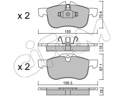 Brake Pad Set, disc brake CIFAM 822-307-0