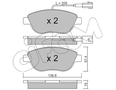 Brake Pad Set, disc brake CIFAM 822-322-3