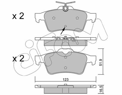 Brake Pad Set, disc brake CIFAM 822-337-2