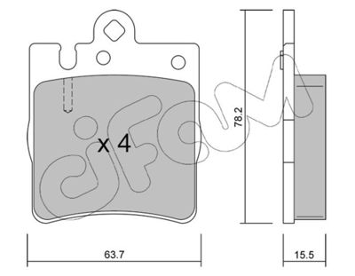 Brake Pad Set, disc brake CIFAM 822-344-0