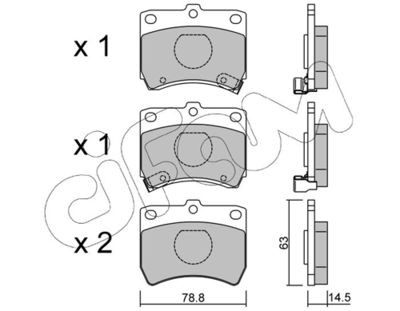 Brake Pad Set, disc brake CIFAM 822-370-0