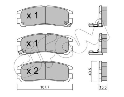 Brake Pad Set, disc brake CIFAM 822-398-0