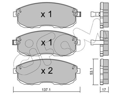 Brake Pad Set, disc brake CIFAM 822-404-0