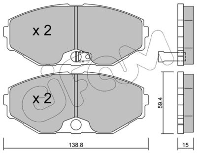 Brake Pad Set, disc brake CIFAM 822-405-0