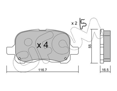 Brake Pad Set, disc brake CIFAM 822-442-0